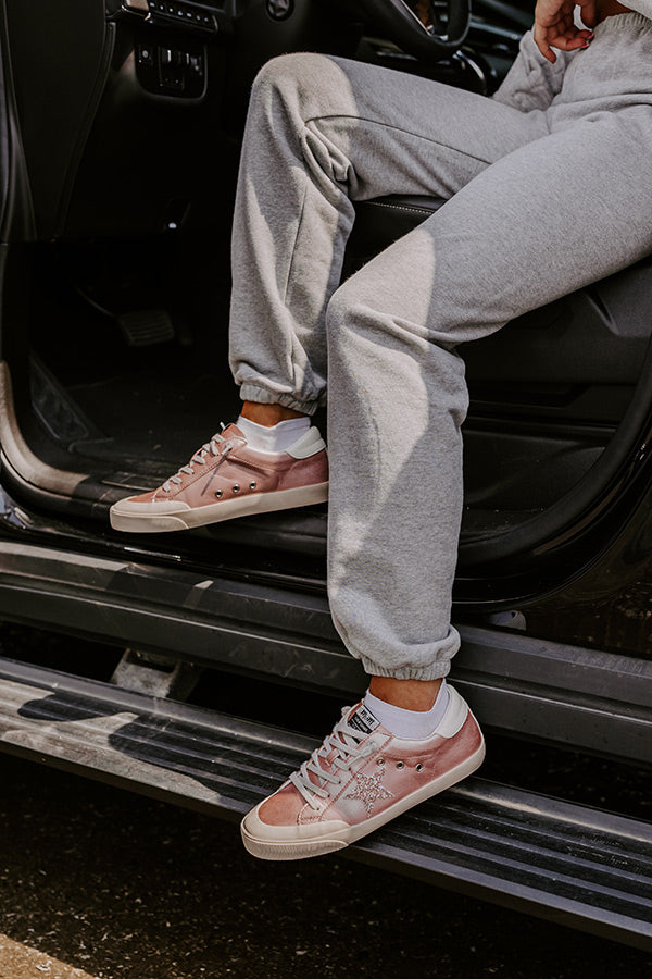 The Brinly Vintage Faux Leather Sneaker In Pink
