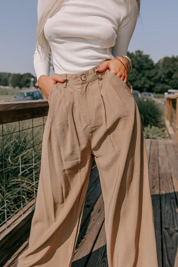 The Donatella High Waist Trousers In Khaki • Impressions Online