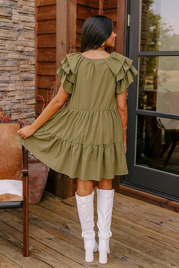 Sharp Witted Mini Dress in Sage Image - 3