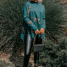 Cozy And Kind Cheetah Sweater In Hunter Green Image - 1