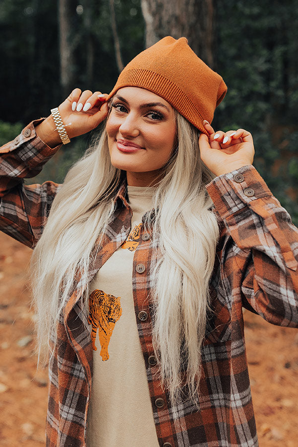 Playlist On Repeat Beanie In Rust