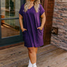 Back To Basics T-Shirt Dress In Dark Purple Cuves Image - 1