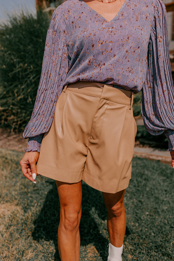 The Lindsey High Waist Faux Leather Shorts Image - 4