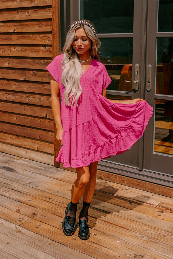 Mend Your Heart Babydoll Dress in Fuchsia
