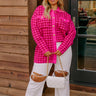 Fall In The City Houndstooth Jacket In Hot Pink Curves Image - 1