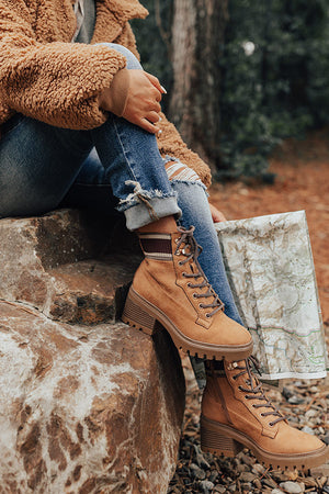 The Athena Faux Suede Combat Boot