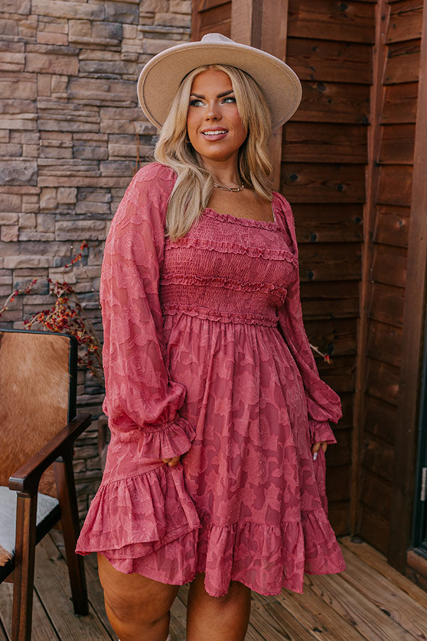 Autumn Charm Smocked Mini Dress Curves Image - 3