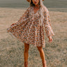 Milan Memories Floral Babydoll Dress In Iced Latte Image - 1