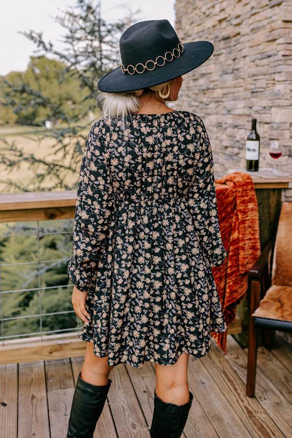 Milan Memories Floral Babydoll Dress In Black Image - 1