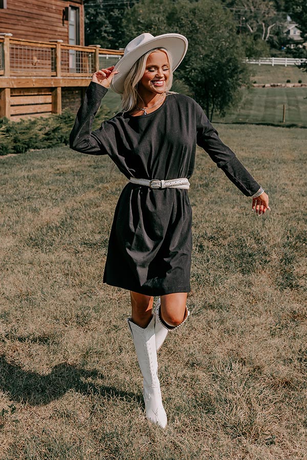 Always There For You T-Shirt Dress In Black