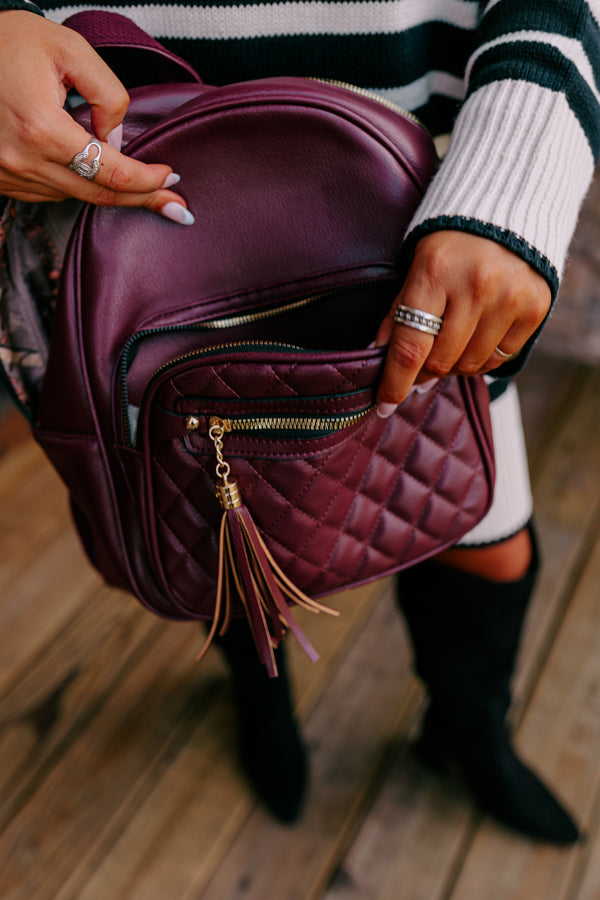 Let's Take A Trip Faux Leather Backpack Image - 4