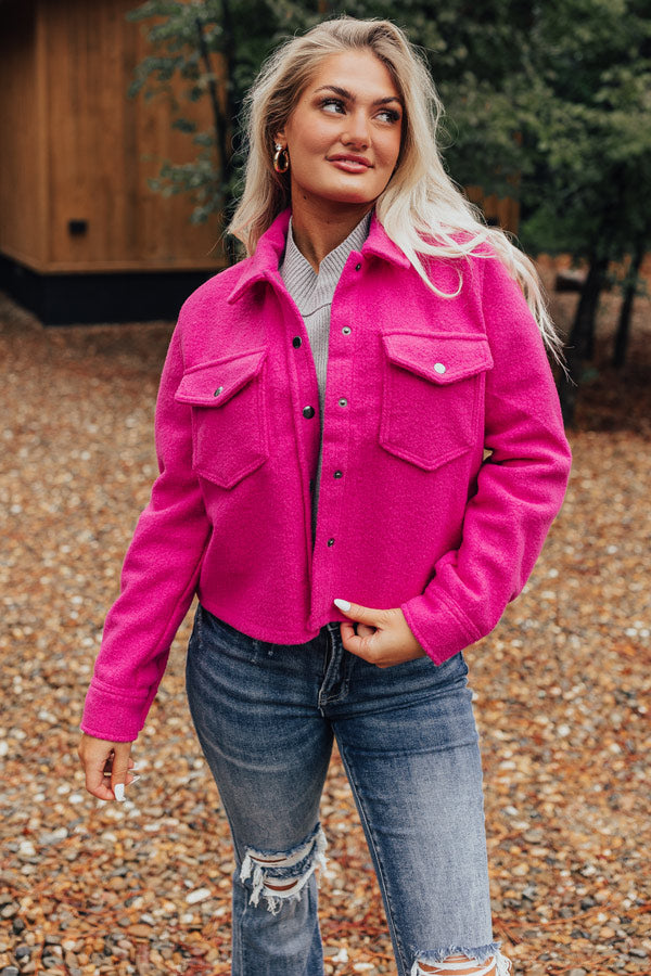 Keeping Cozy Jacket In Hot Pink – Impressions Online Boutique