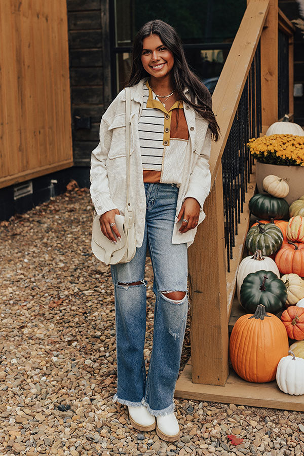 Pumpkin Spice Feels Colorblock Top Image - 5