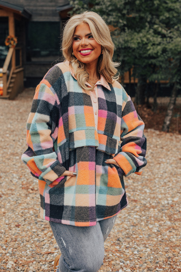 Sincerely Snuggly Plaid Pullover Curves Image - 2