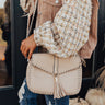 The Lyla Faux Leather Crossbody In Beige Image - 1