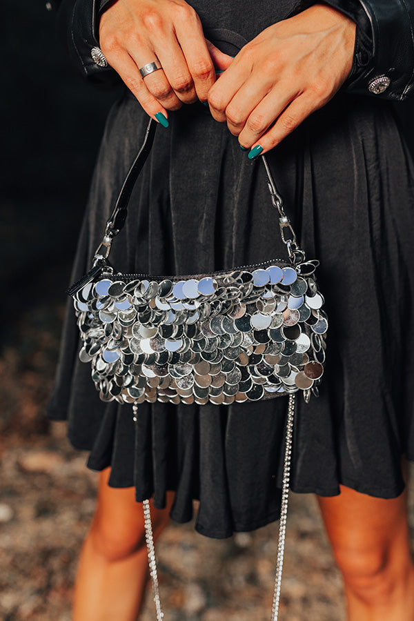 Bring The Sparkle Sequin Purse In Silver