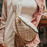 Fashionably Late Faux Leather Quilted Fanny Pack In Ivory Image - 1