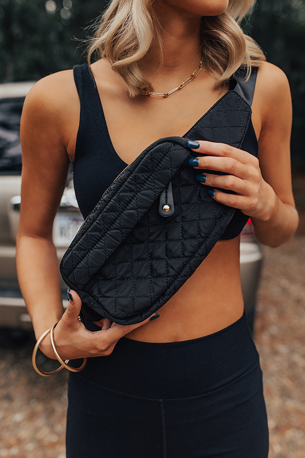 Clean Slate Quilted Fanny Pack In Black