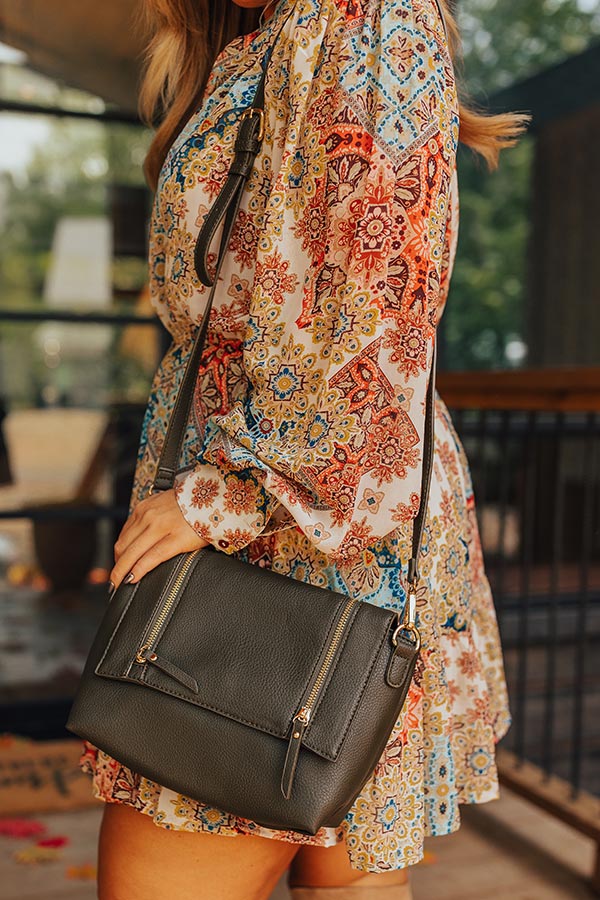 Stay The Course Faux Leather Crossbody In Martini Olive Image - 2