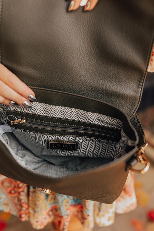 Stay The Course Faux Leather Crossbody In Martini Olive Image - 3