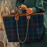 Wintry Dreams Plaid Tote in Navy Image - 1