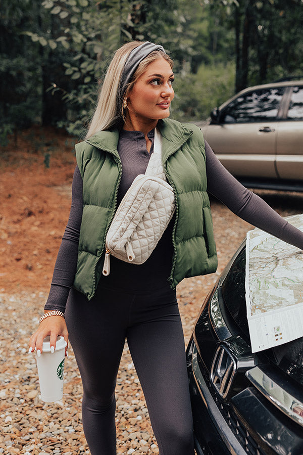 Clean Slate Quilted Fanny Pack In Stone