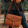 The Lyla Faux Leather Crossbody In Cinnamon Image - 1
