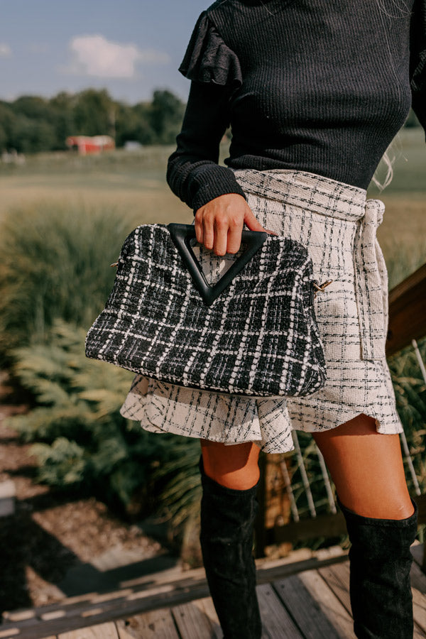 Trendy City Tweed Tote In Black Image - 1