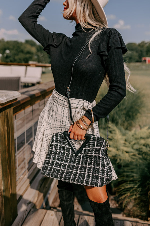 Trendy City Tweed Tote In Black Image - 2