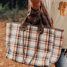 Wintry Dreams Plaid Tote in Chocolate Image - 1