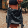 The Edith Faux Leather Fringe Tote In Black Image - 1