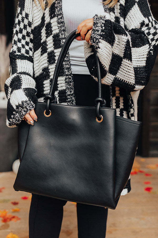 Elodie Lane Faux Leather Tote In Black