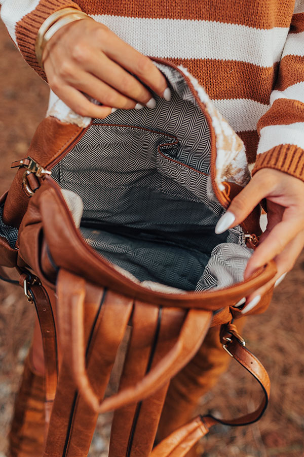 The Stevie Faux Leather Houndstooth Backpack Image - 4