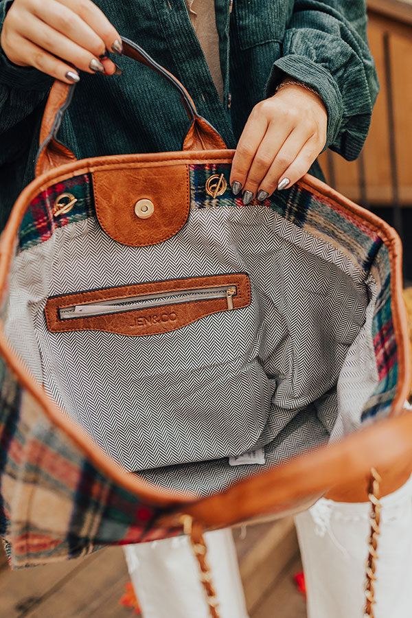 Wintry Dreams Plaid Tote in Iced Latte Image - 4