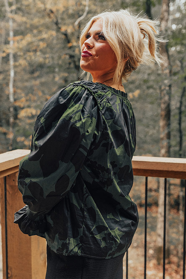 Endearing Romance Top in Green Curves Image - 5