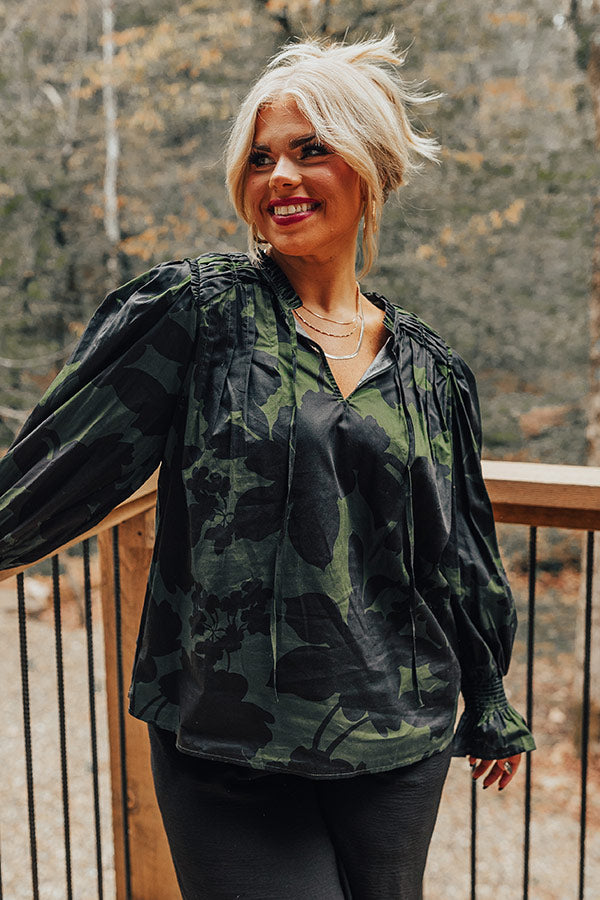 Endearing Romance Top in Green Curves Image - 2