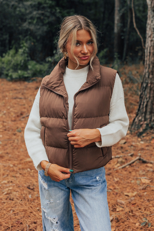 Venture Out Puffer Vest in Chestnut