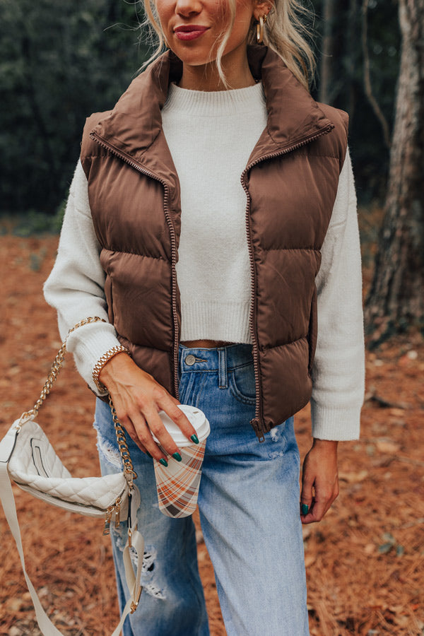 Venture Out Puffer Vest in Chestnut Image - 4