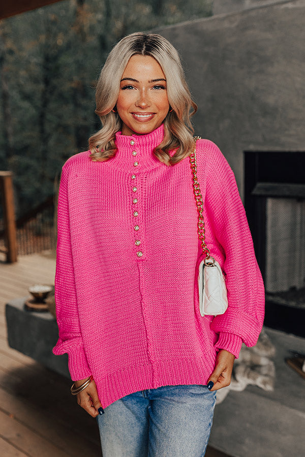 Apple Picking Pretty Knit Sweater In Bubblegum Pink