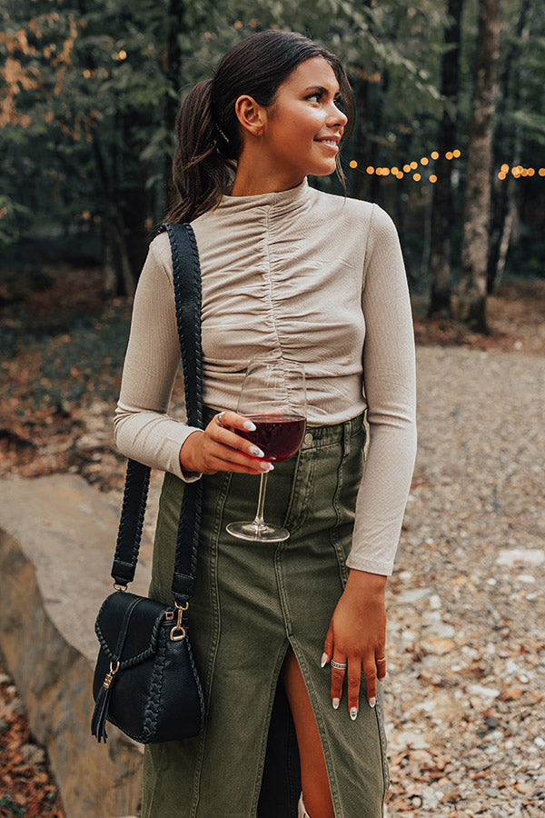 VIP Situation Ruched Top in Birch Image - 1