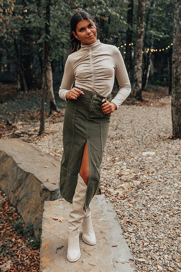 VIP Situation Ruched Top in Birch Image - 2