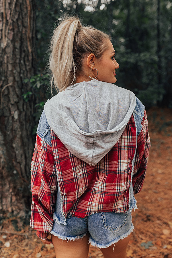 Amber Abundance Denim Jacket In Wine Image - 2