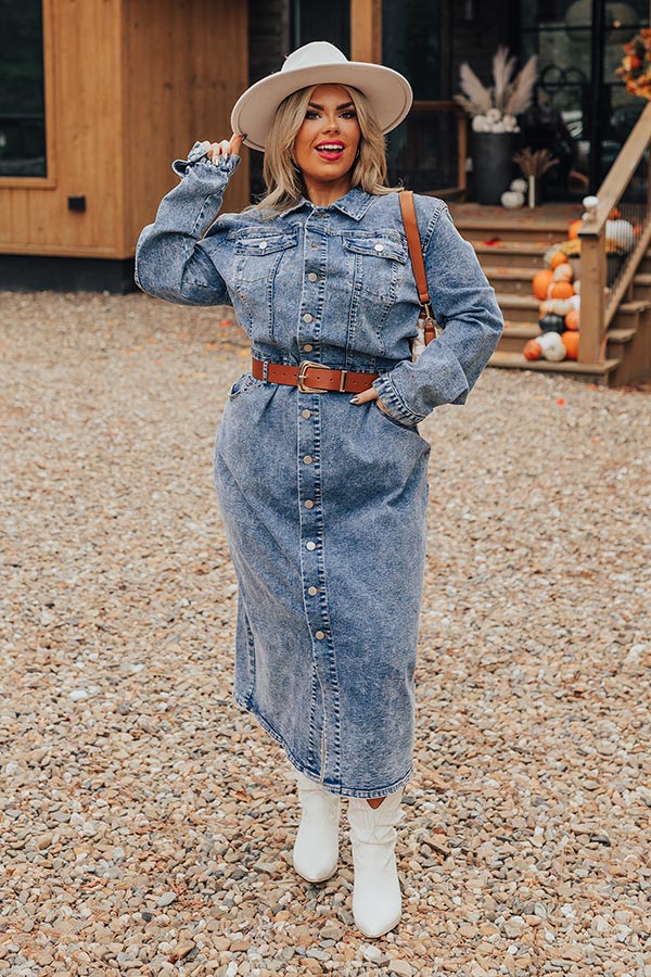 For The Record Denim Midi Curves Image - 1