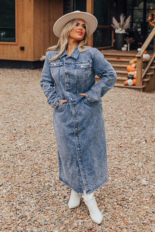 For The Record Denim Midi Curves Image - 2