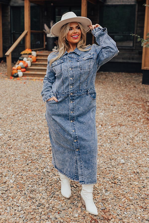 For The Record Denim Midi Curves Image - 4