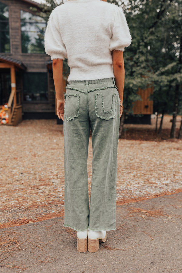 The Lovette High Waist Embellished Straight Leg Jean in Pear Image - 5