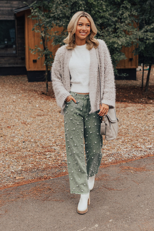 The Lovette High Waist Embellished Straight Leg Jean in Pear Image - 1