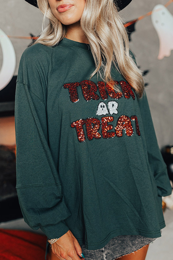 Time to Trick Or Treat Sequin Tee Image - 5