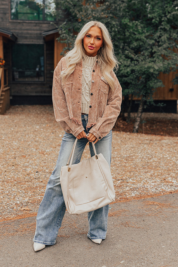 LAMIEL OVERSIZED COFFEE CORDUROY JACKET
