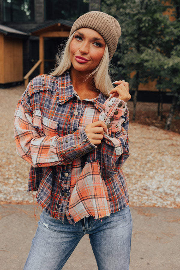 Autumn Vibes Plaid Button Up Image - 1